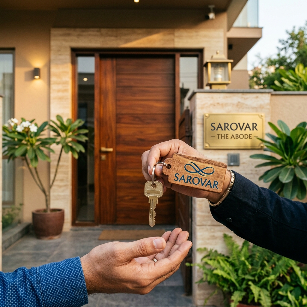 Completed residential building key handover ceremony