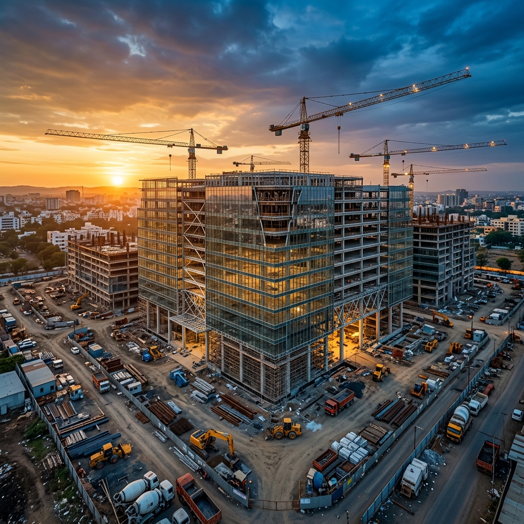 Sarovar Builders Commercial Construction Site in Indore