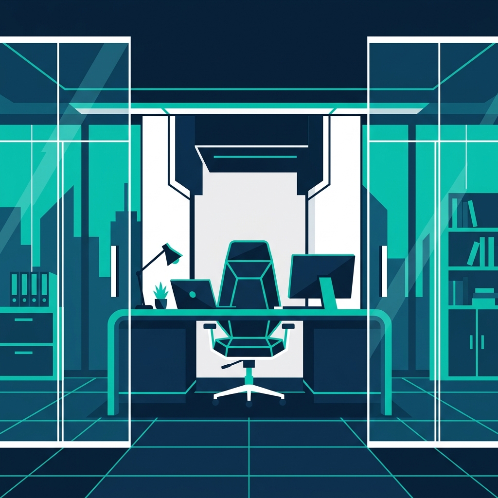Executive cabin layout and design elements for corporate office interior design in Indore