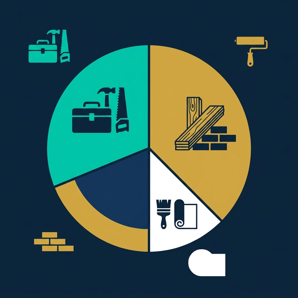 Breakdown of home construction cost in Indore including materials, labor, and finishing