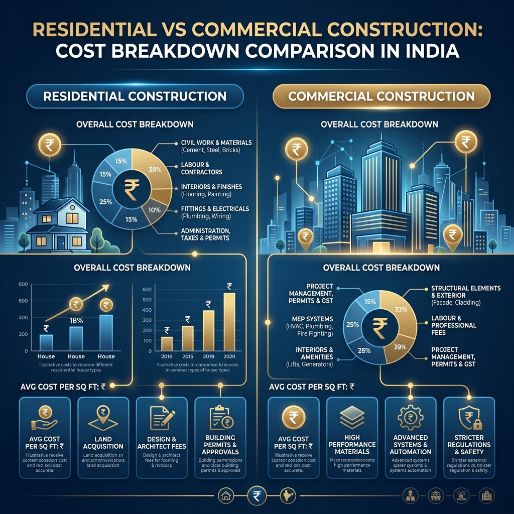 Commercial vs Residential Construction Cost Breakdown